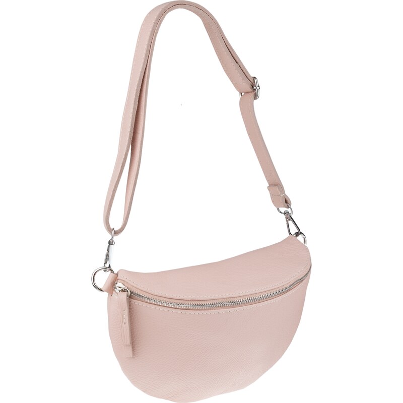 Ružová kožená talianska crossbody kabelka Reni Grande Rosa Chiara 44639852