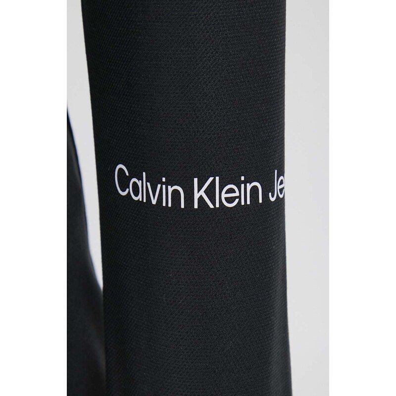 Tričko s dlhým rukávom Calvin Klein Jeans dámsky, čierna farba, s polorolákom