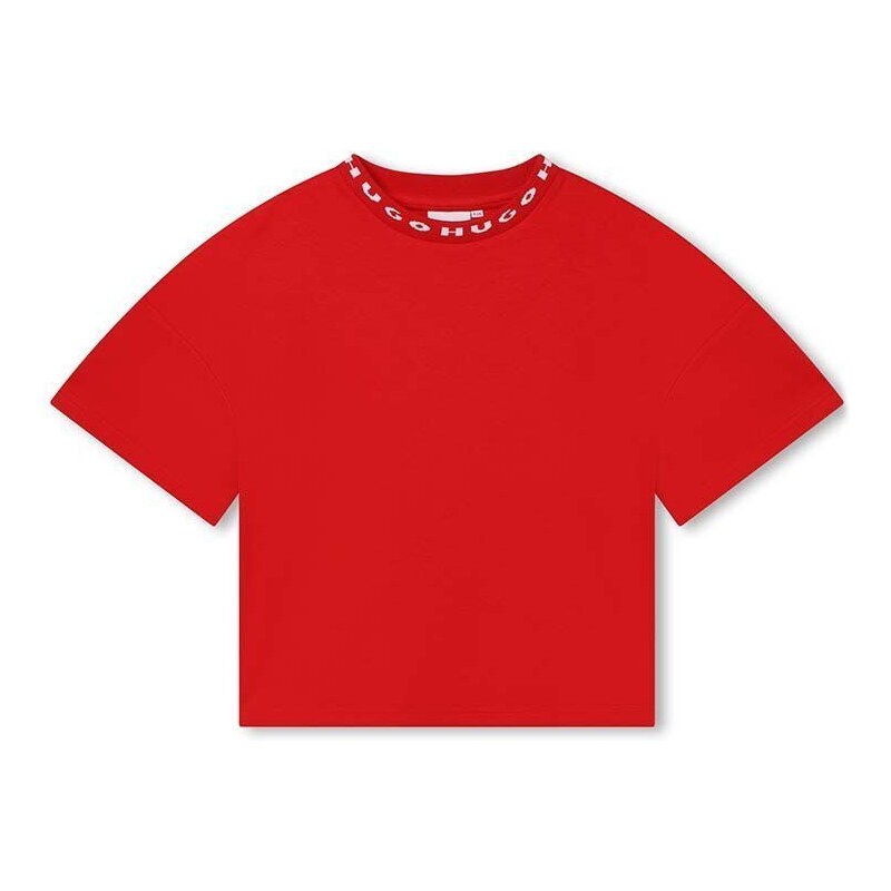 Detské tričko HUGO béžová farba, s polorolákom