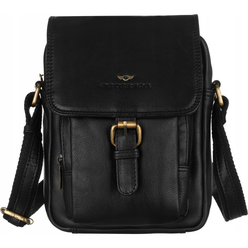 Peterson Pánska čierna kožená messenger taška [DH] PTN-372-NDM 44646575