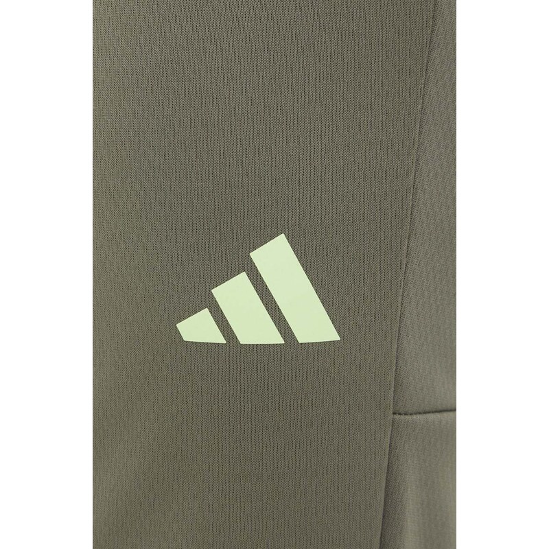Tréningové nohavice adidas Performance Train Essentials Seasonal zelená farba, s potlačou