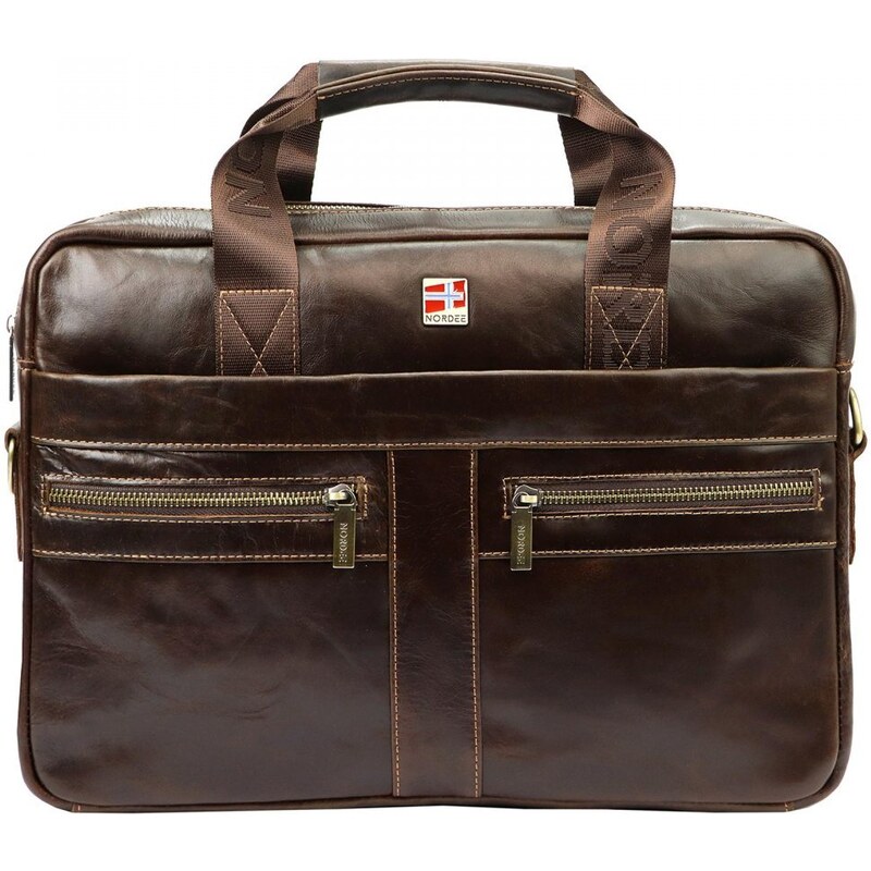 Gregorio Giorgio Pánska kožená taška cez rameno Nestor hnedá 44656086