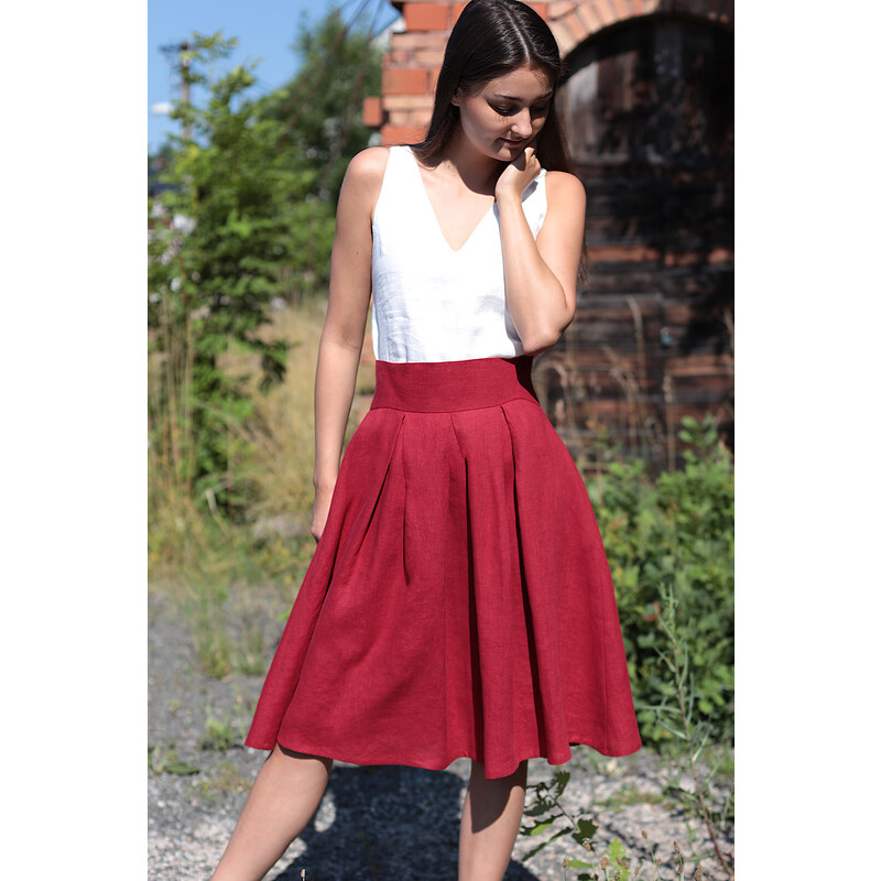 100% lanová jednofarebná sukňa Lotika 47001614