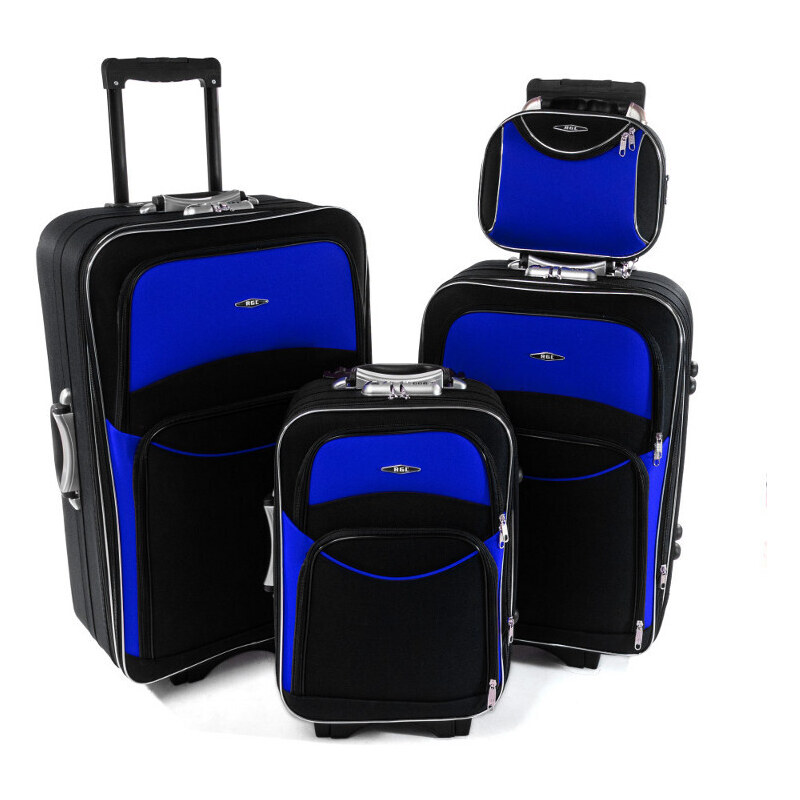 Rogal Modro-čierna sada 4 cestovných kufrov Standard - veľ. S, M, L, 21933241