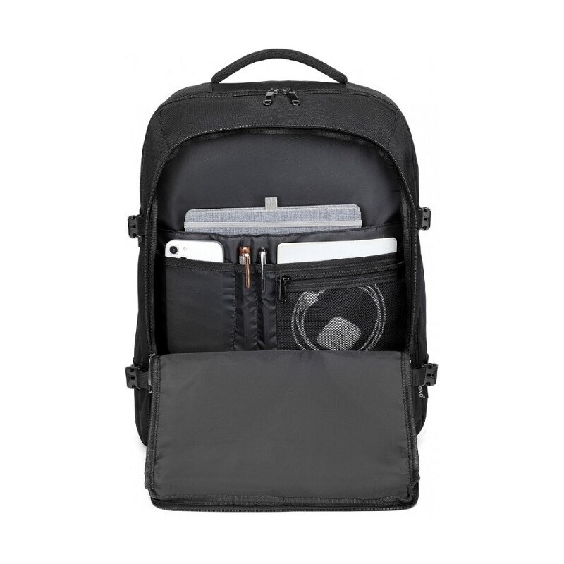 Konofactory Čierny objemný cestovný batoh do lietadla "Tourist" - veľ. L