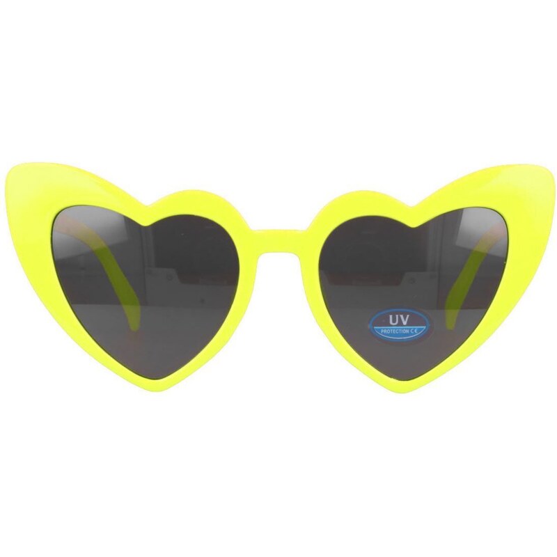 Sunmania Žlté dámske srdiečkové okuliare Heart 44660414