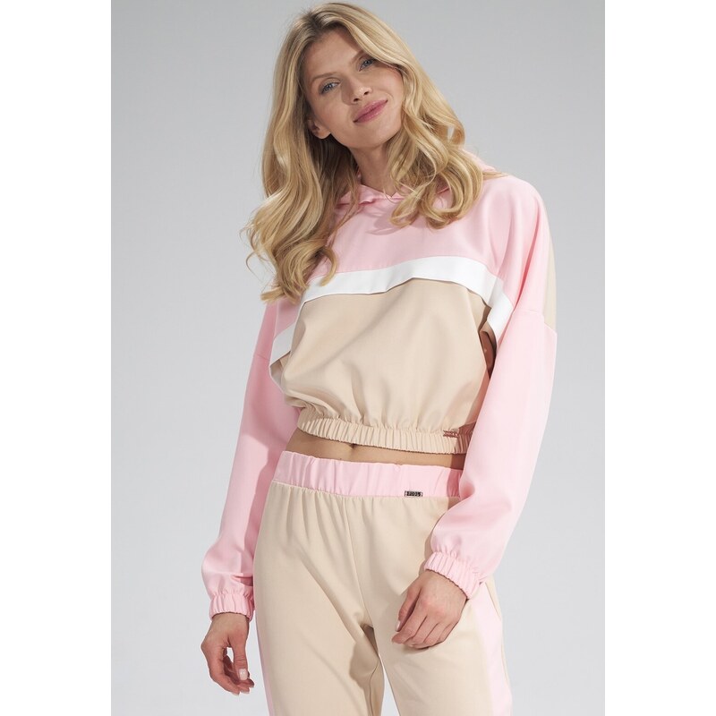 FIGL Béžovo-ružová športová mikina M757 Beige-Pink 44661109