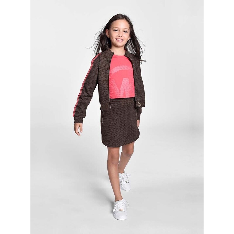 Dievčenská sukňa Michael Kors hnedá farba, mini, rovný strih