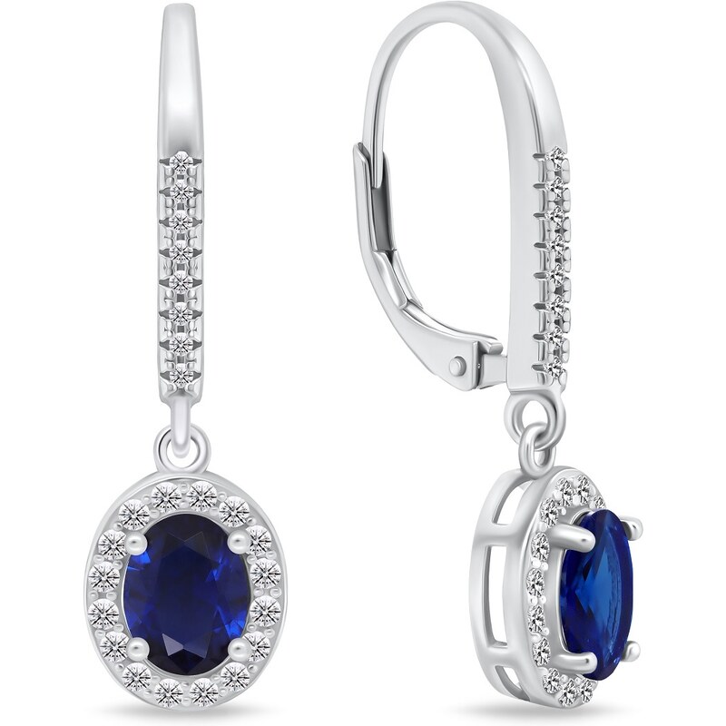 Brilio Silver Strieborné visiace náušnice s modrými zirkónmi EA752WB 66584651