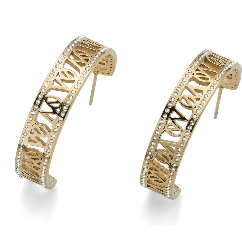 Oliver Weber Štýlové pozlátené kruhy s kubickými zirkónmi 23112G 66594402