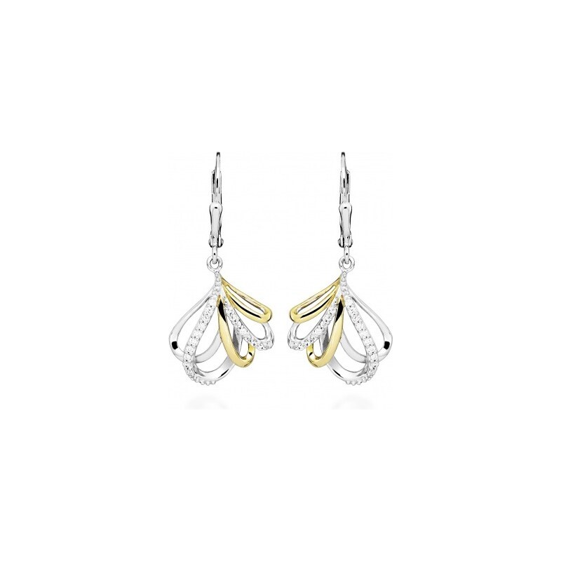 Silver Cat Strieborné visiace náušnice s kubickými zirkónmi SC516 66590385