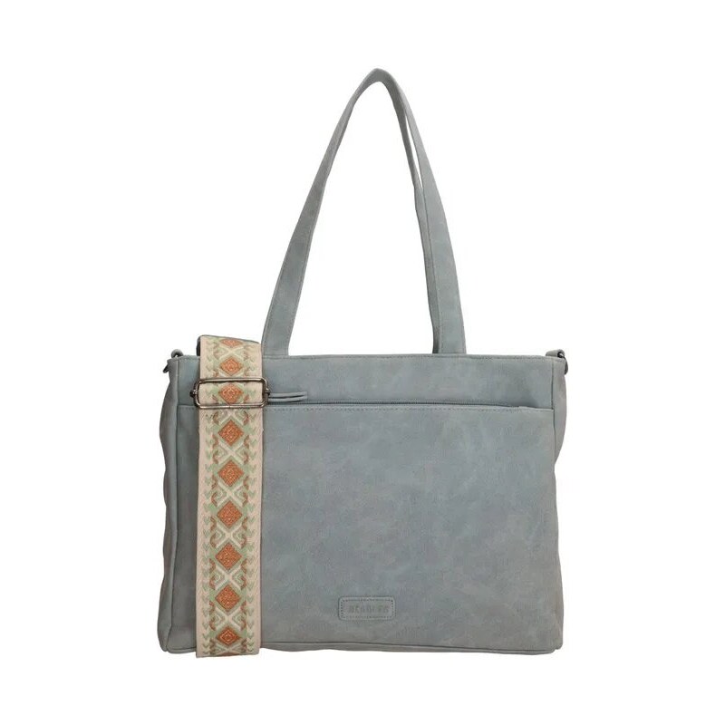 Beagles Svetlomodrá kabelka na rameno so vzorovaným ramienkom „Malaga“ 39474794