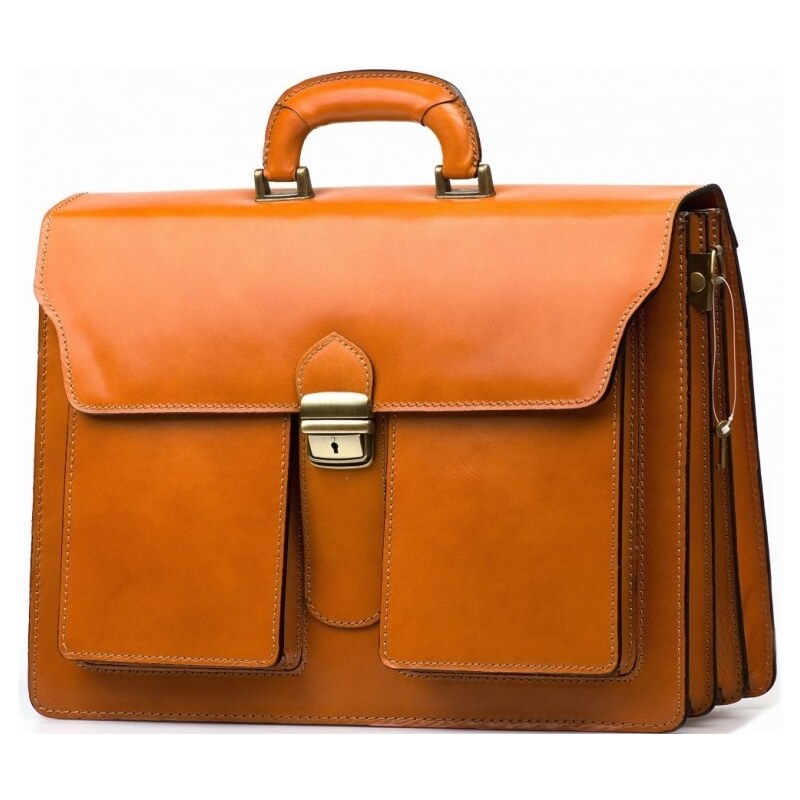 Blaire Kožená pracovná taška Medea koňakovo hnedá 64987989