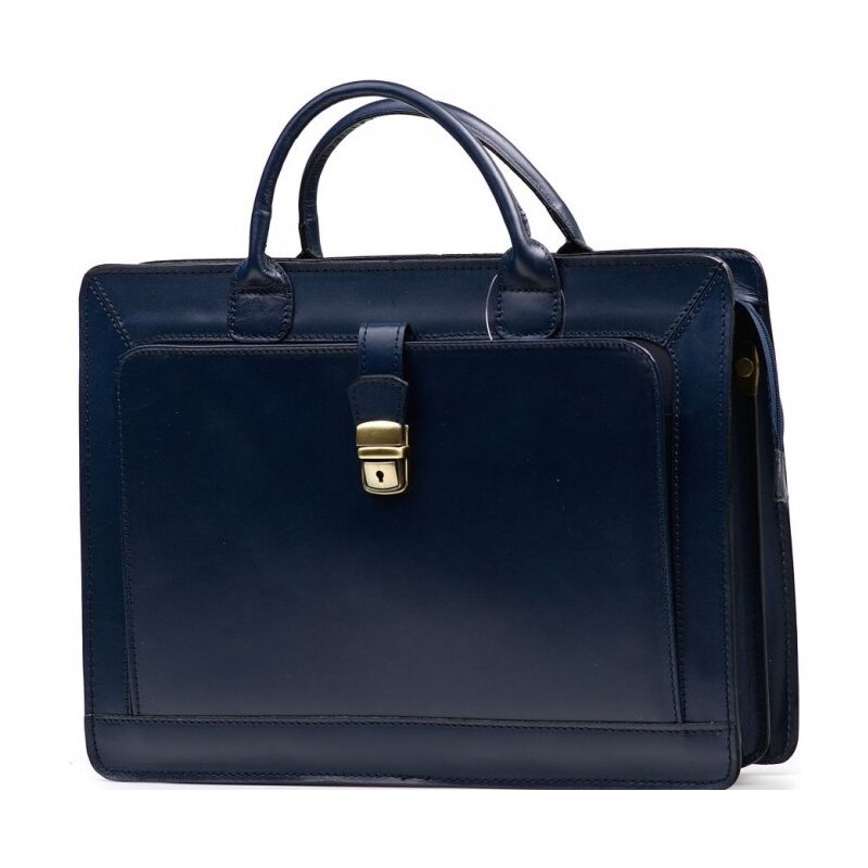 Blaire Pánska kožená pracovná taška Firenze modrá 64988181