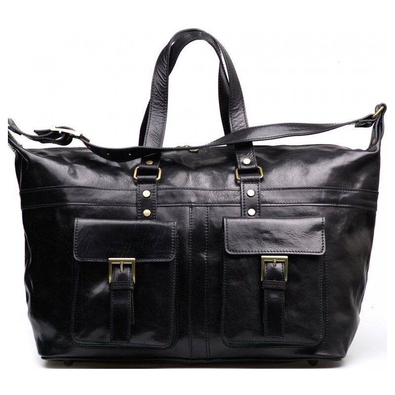 Blaire Kožená cestovná taška Erika čierna 64987475