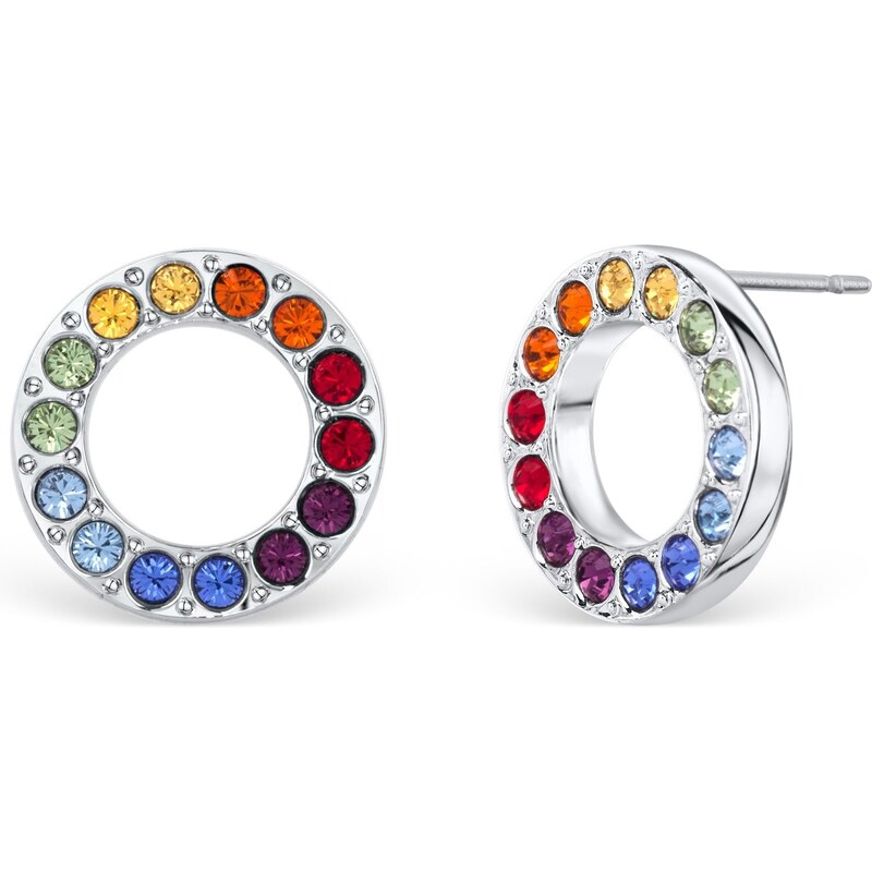 CRYSTalp Hravé náušnice kôstky so zirkónmi Chakra Hoop 40345.MLT.R 66587385