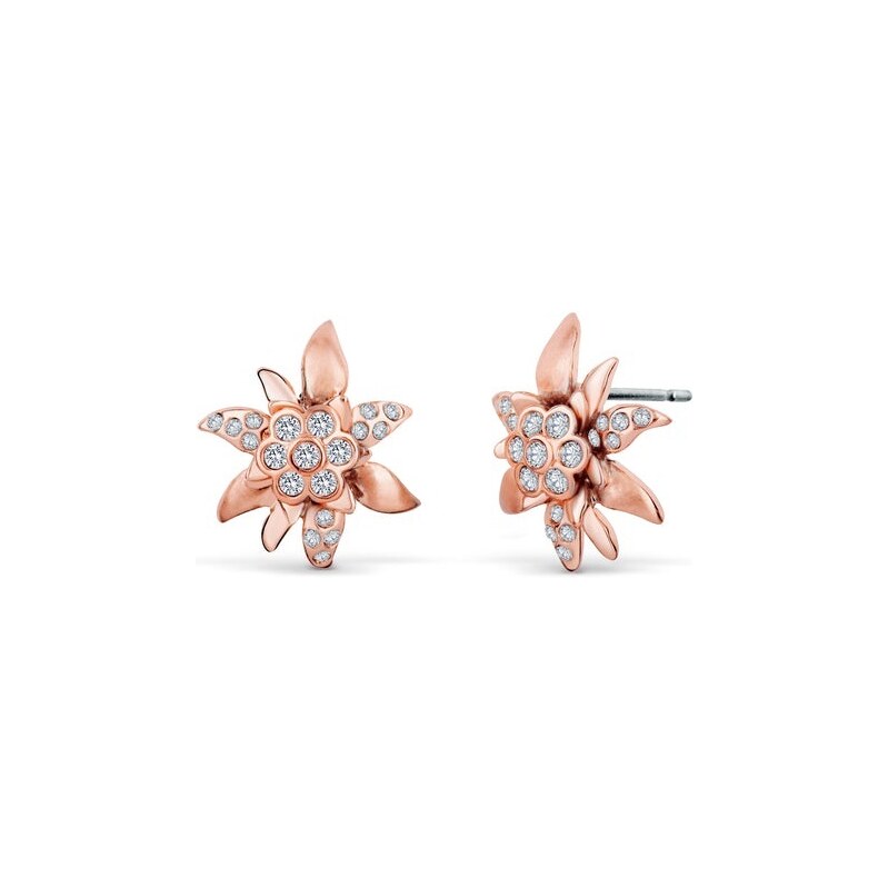 CRYSTalp Slušivé bronzové náušnice Plesnička s kryštálmi 4150.RG 66583438