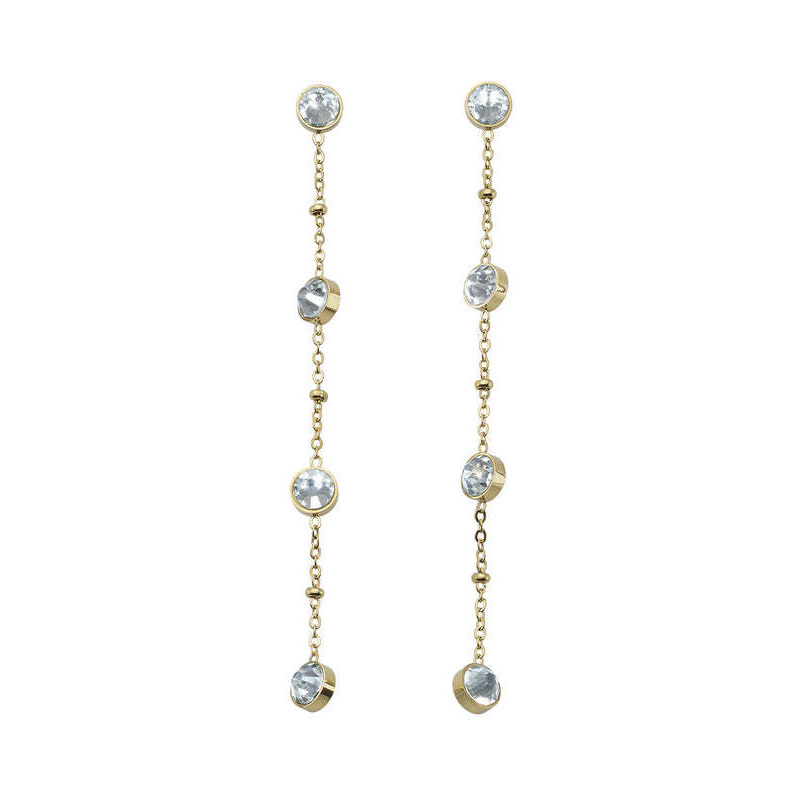 CRYSTalp Dlhé oceľové náušnice s kryštálmi 42158.EG 66580836