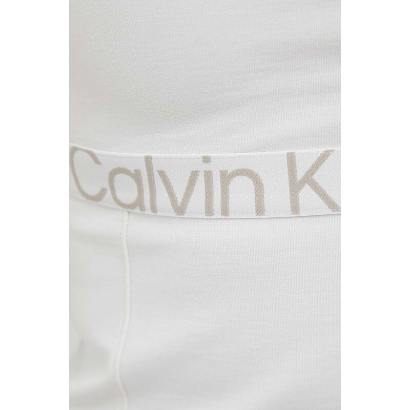 Tričko s dlhým rukávom Calvin Klein Jeans dámsky, béžová farba