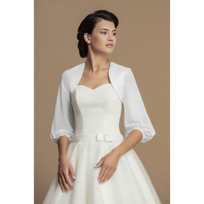 Glara Saténové bolerko s balónovými rukávmi 44714421