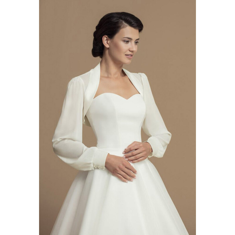 Glara Šifónové bolerko s balónovými rukávmi 44714424