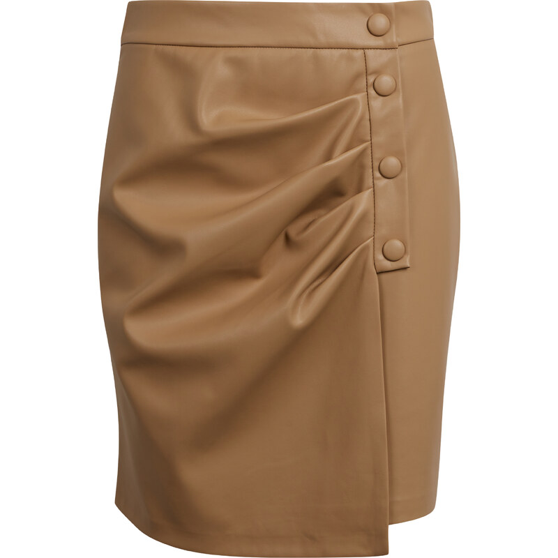 Orsay Light brown women's leatherette skirt - Ladies
