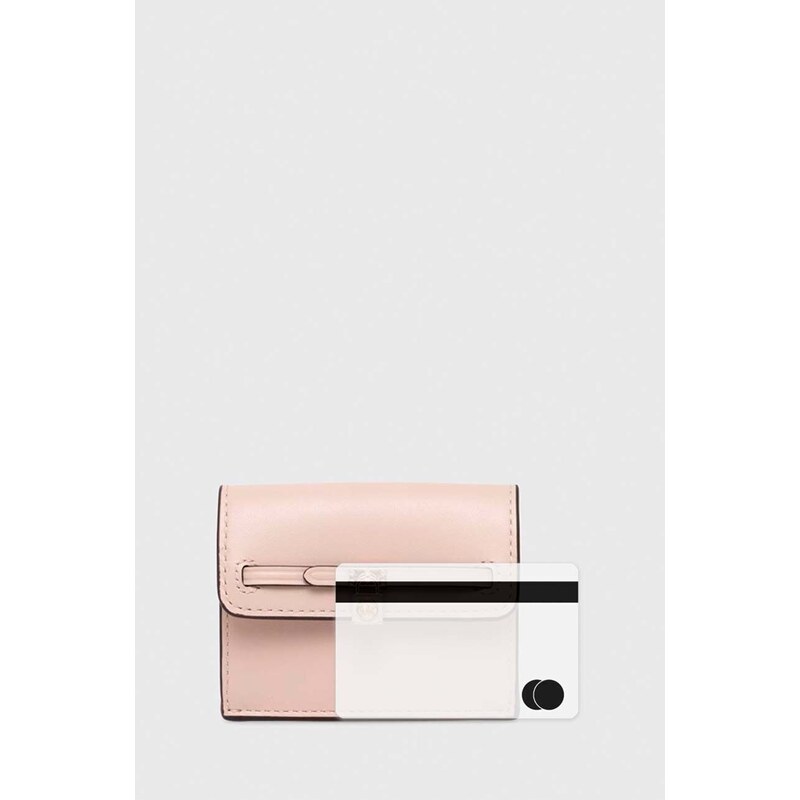 Kožená peňaženka MICHAEL Michael Kors dámsky, ružová farba