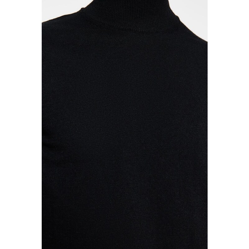 Trendyol Black Slim Fit Half Turtleneck Basic Knitwear Sweater