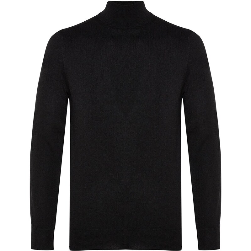 Trendyol Black Slim Fit Half Turtleneck Basic Knitwear Sweater