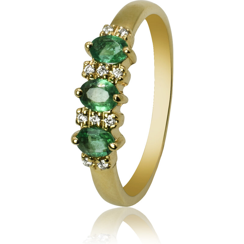 Goldiediamonds Diamantový prsteň s prírodnými smaragdmi LRG796.SP