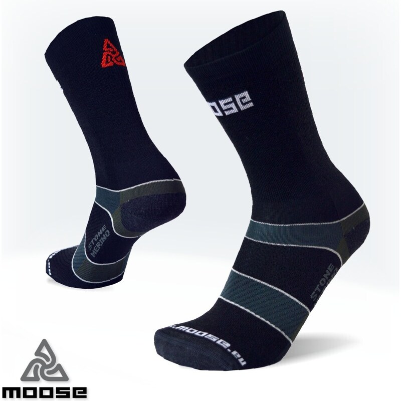 STONE MERINO outdoorové funkčné ponožky Moose Čierna XS 1 pár 44756346