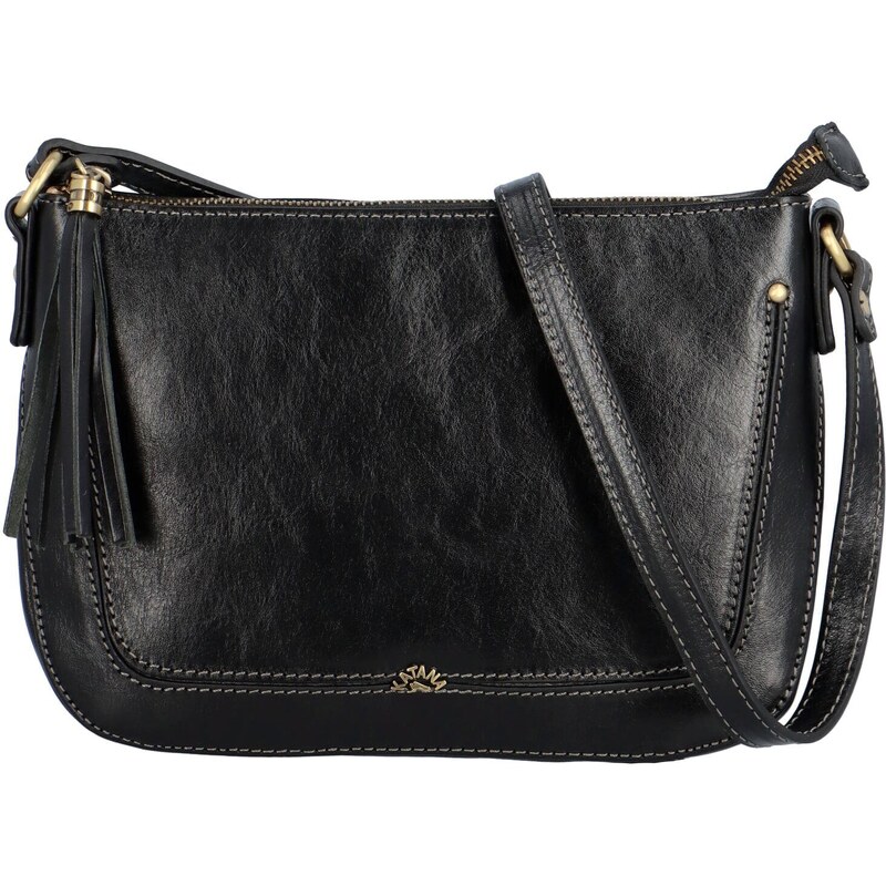 Dámska kožená crossbody kabelka čierna - Katana Sinula čierna 45385060
