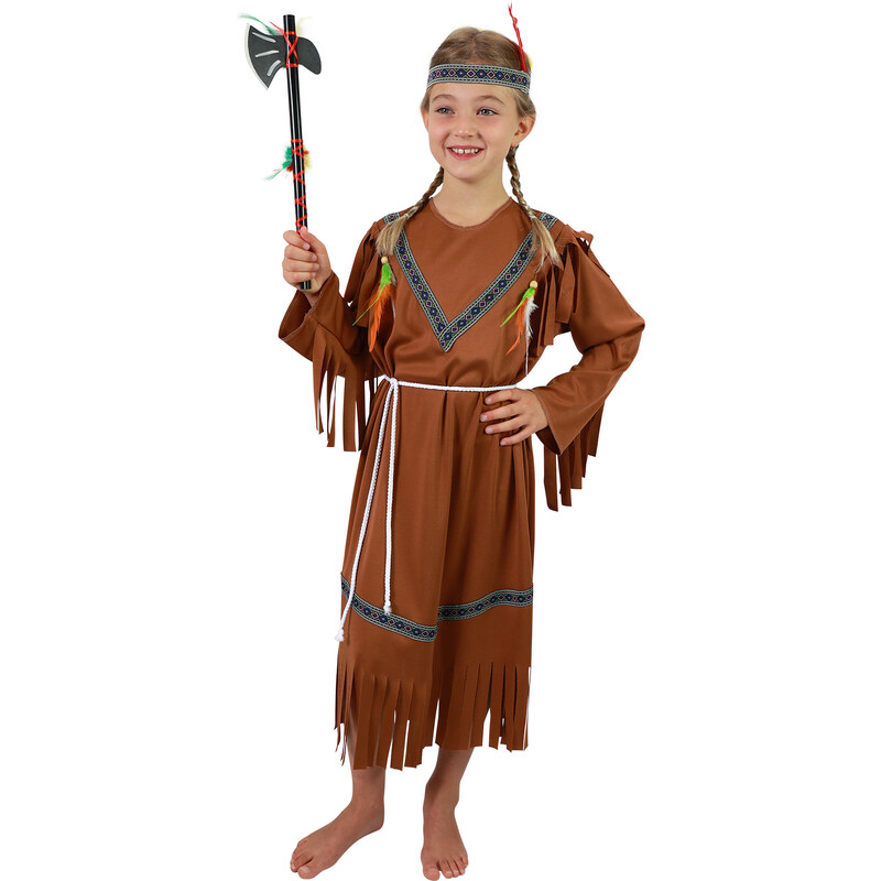 RAPPA Detský kostým indiánka s čelenkou a perím (M) e-obal