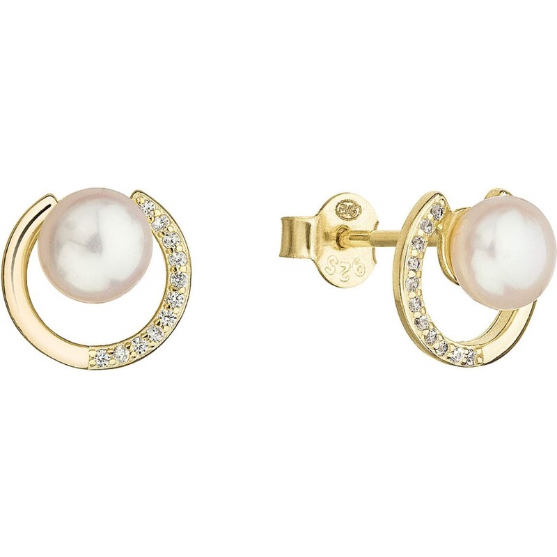 Evolution Group Pozlátené náušnice kôstky s pravými perlami 21067.1 68218848