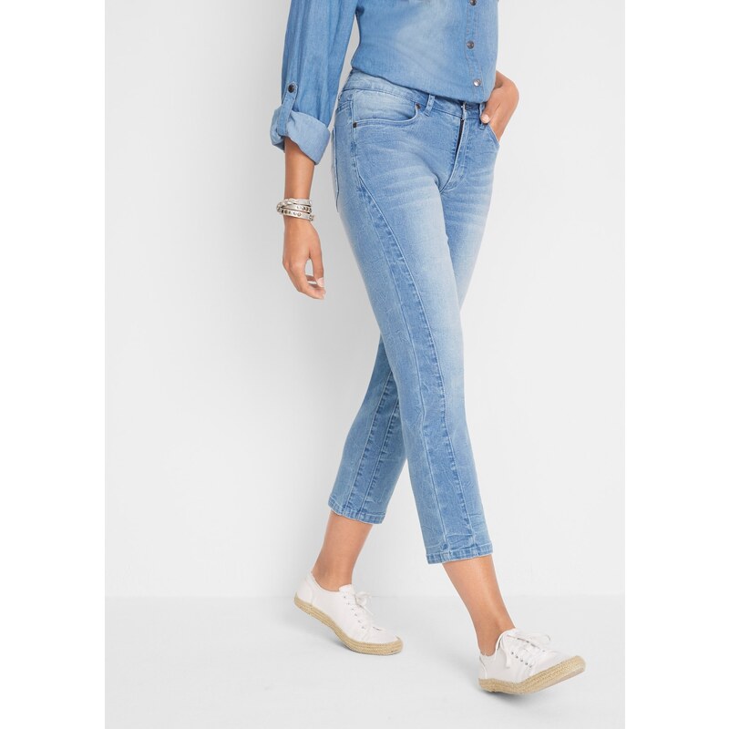bonprix Jemné džínsy, 7/8-ové, farba modrá 45062067