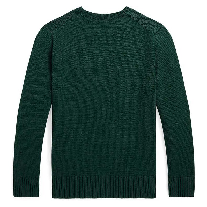 Detský bavlnený sveter Polo Ralph Lauren zelená farba