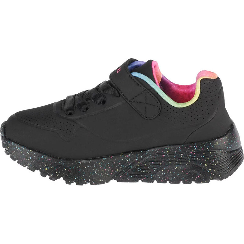 Čierne dievčenské tenisky Skechers Uno Lite Rainbow Specks 310457L-BKMT