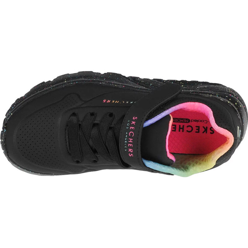 Čierne dievčenské tenisky Skechers Uno Lite Rainbow Specks 310457L-BKMT