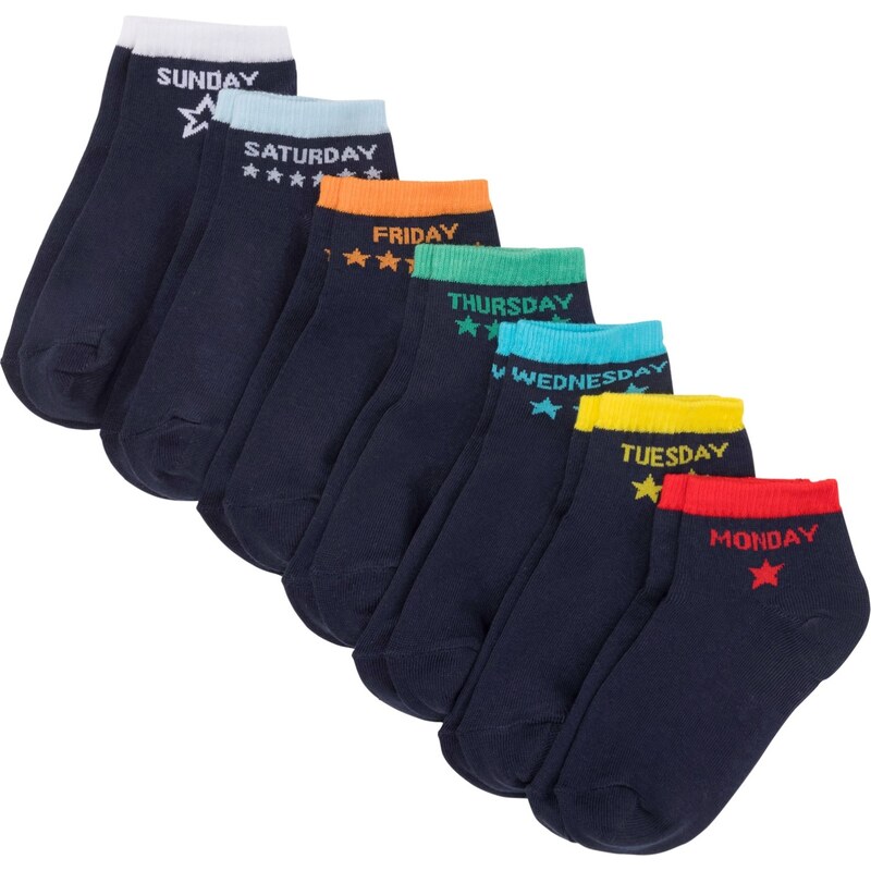 bonprix Detské krátke ponožky (7 ks), farba modrá