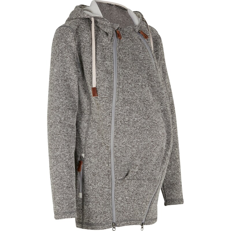 bonprix Materská flísová bunda na nosenie detí, farba šedá 45731393