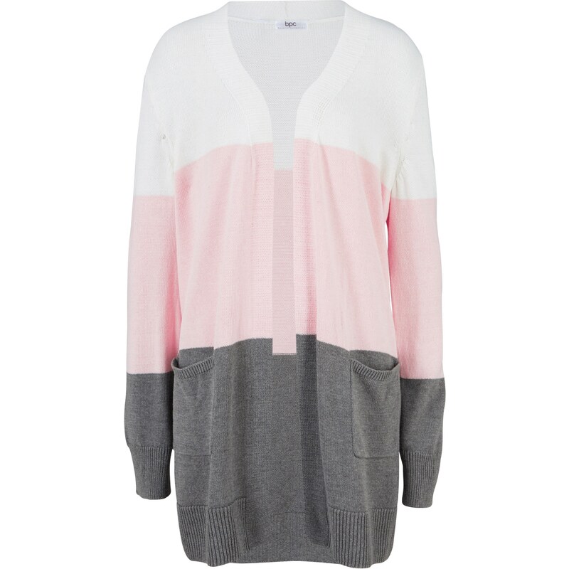 bonprix Dlhý pletený sveter, dlhý rukáv, farba biela 45178545