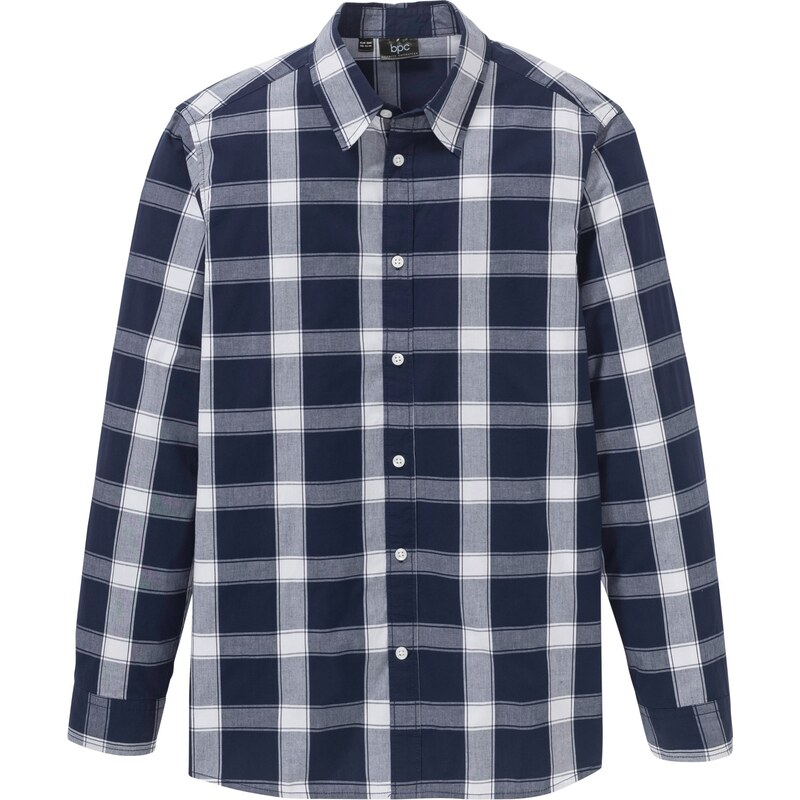 bonprix Košeľa s dlhým rukávom z čistej bavlny, farba modrá 44734040