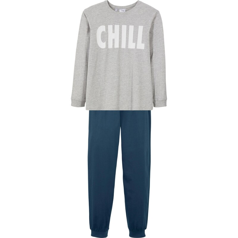 bonprix Pyžamo (2-dielne) s bio bavlnou, farba šedá 44790324