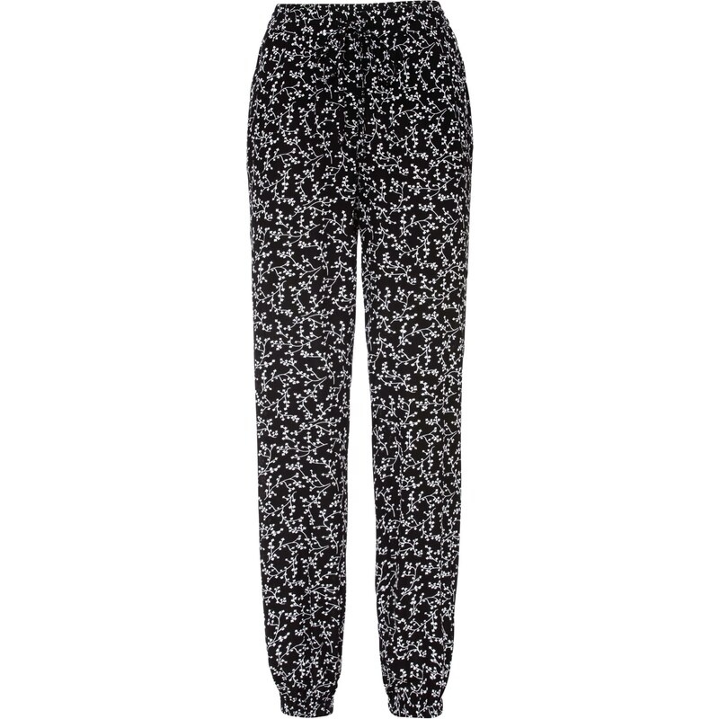 bonprix Nohavice bez zapínania z čistej viskózy, farba čierna 44790613