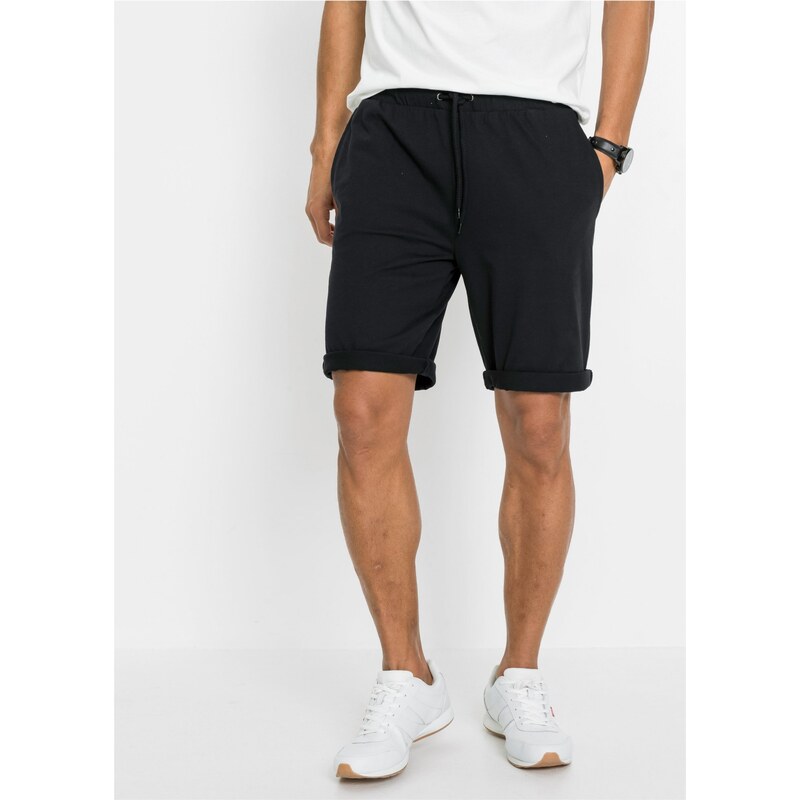 bonprix Ľahké úpletové bermudy, 2 ks, farba čierna 44790668