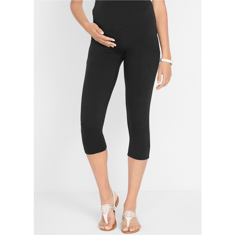 bonprix Materské legíny, capri dĺžka, 2ks v balení, farba čierna 44734895