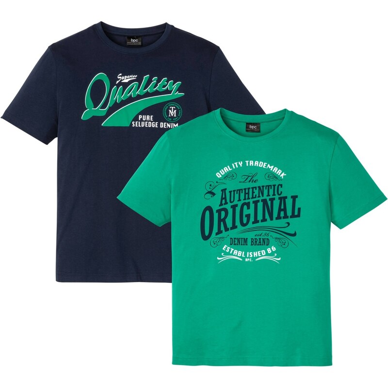 bonprix Tričko z čistej bio bavlny (2 ks v balení), farba zelená 44735091