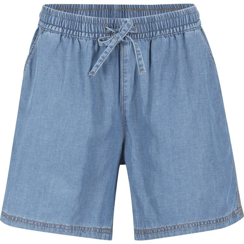 bonprix Ľahké denimové šortky s plátnom, farba modrá 45350705