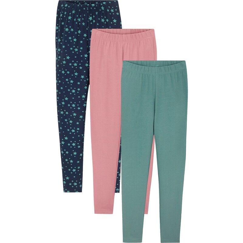 bonprix Legíny z elastického mixu bio bavlny (3 ks), farba modrá 44736117