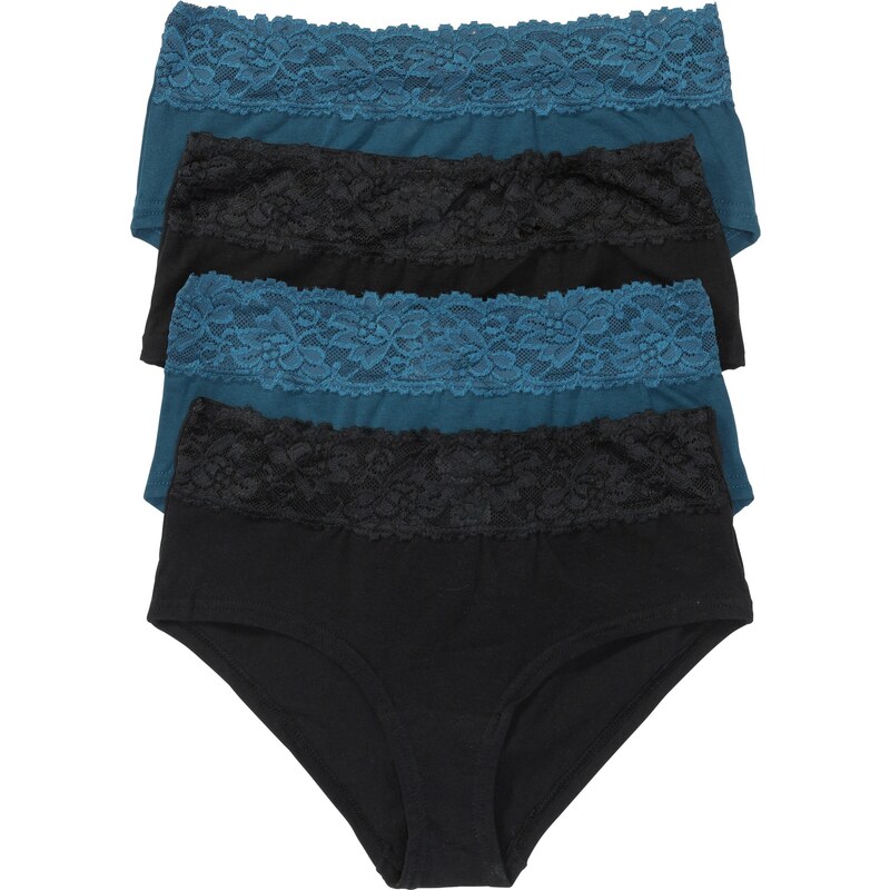 bonprix Maxi nohavičky (4 ks), farba čierna 44793901